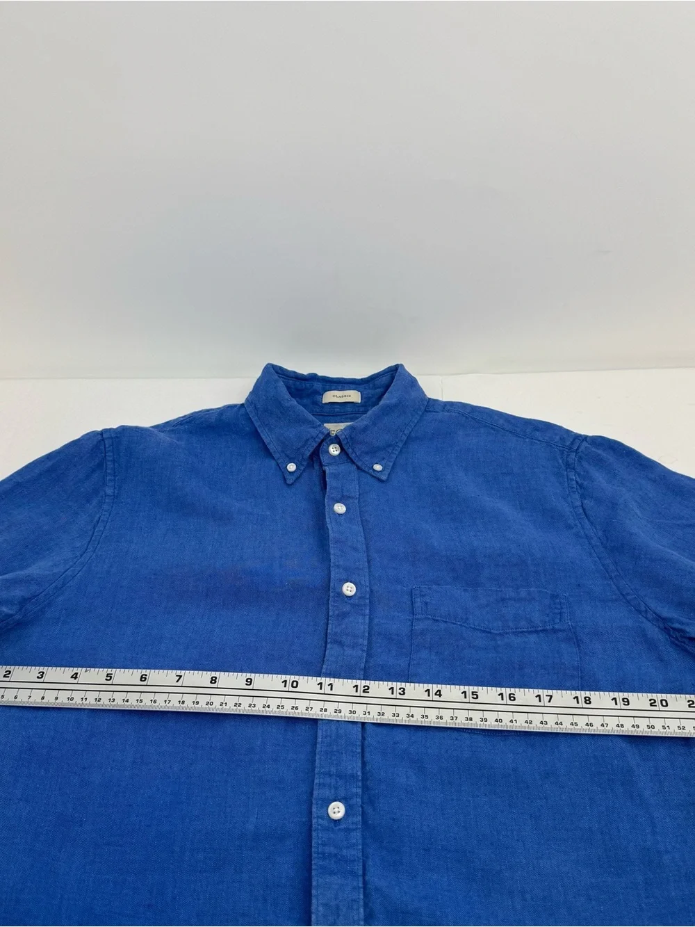 Baird McNutt J Crew Irish Linen Shirt Mens M Classic Fit Blue Lightweight BE546